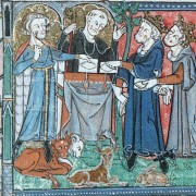 12667 (Ramsey Psalter - founders establishing the monastery)